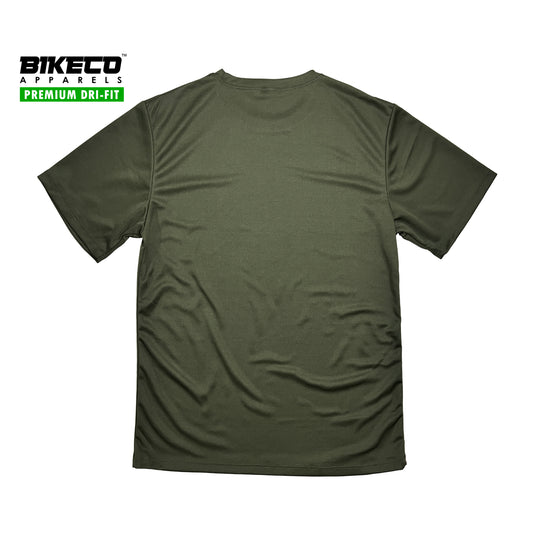 Bikeco Premium Dri-Fit Shirt | Plain Army Green Shirt - BIKECO APPARELS