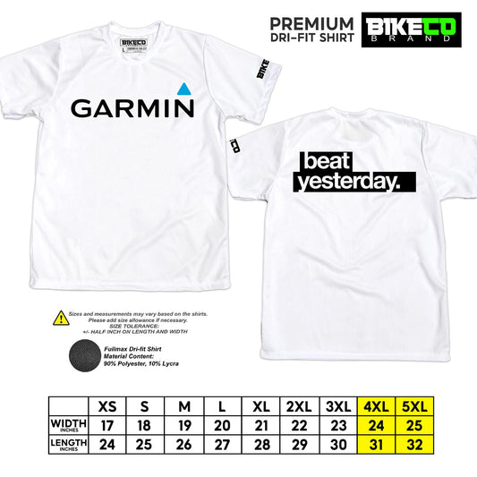Garmin Beat Yesterday | Premium Cycling Dri-Fit Shirt - BIKECO APPARELS