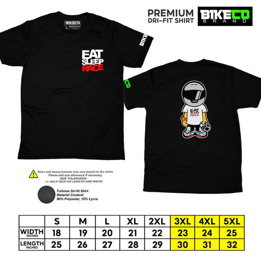 Eat Sleep Race Pocket Print | Premium Riding Dri-Fit Shirt