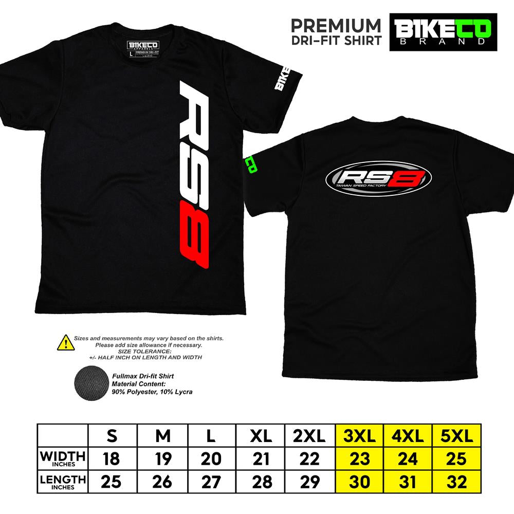 RS8 Side Print | Premium Riding Dri-Fit Shirt - BIKECO APPARELS