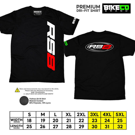 RS8 Side Print | Premium Riding Dri-Fit Shirt - BIKECO APPARELS
