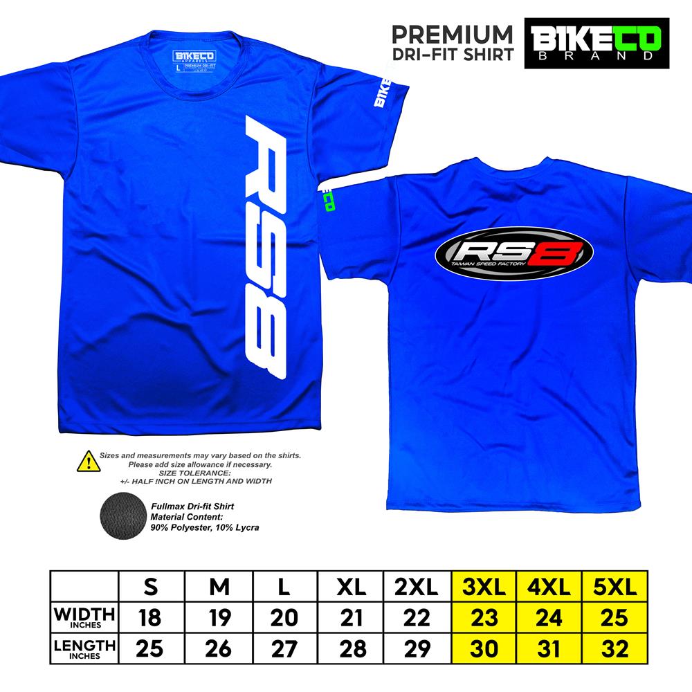 RS8 Side Print | Premium Riding Dri-Fit Shirt - BIKECO APPARELS