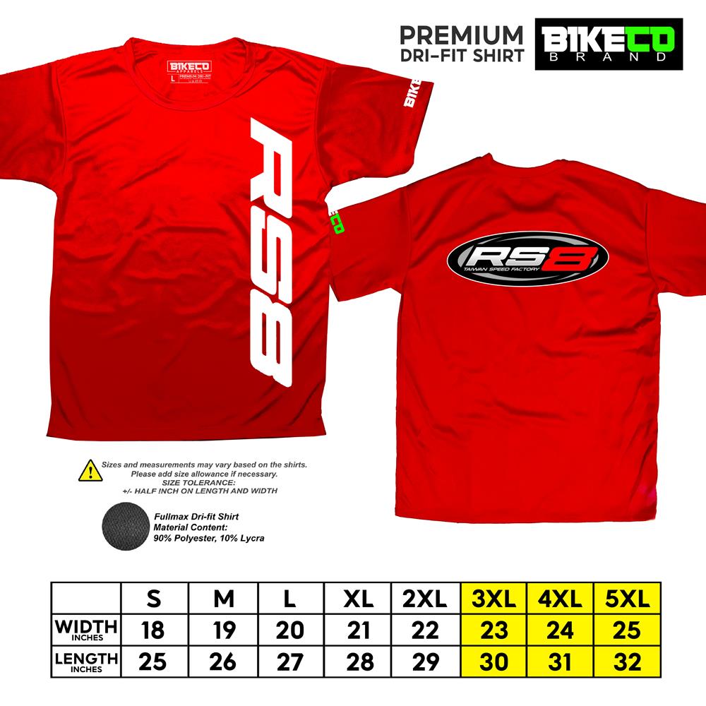 RS8 Side Print | Premium Riding Dri-Fit Shirt - BIKECO APPARELS